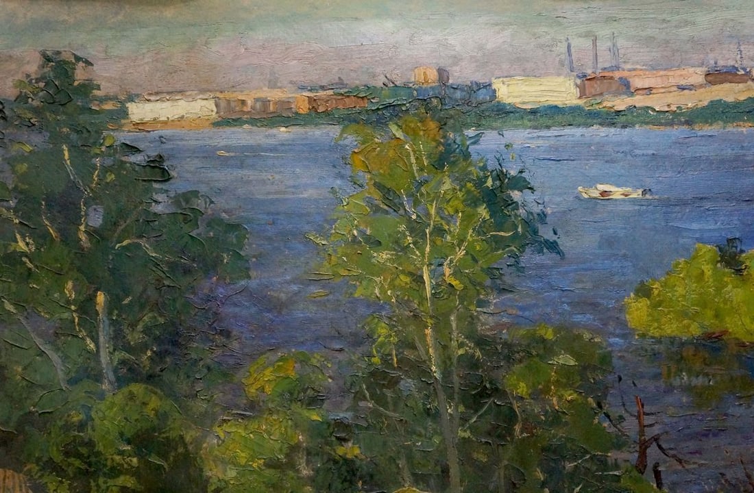 Oil painting River landscape Egorov Boris Kuzmich - 3