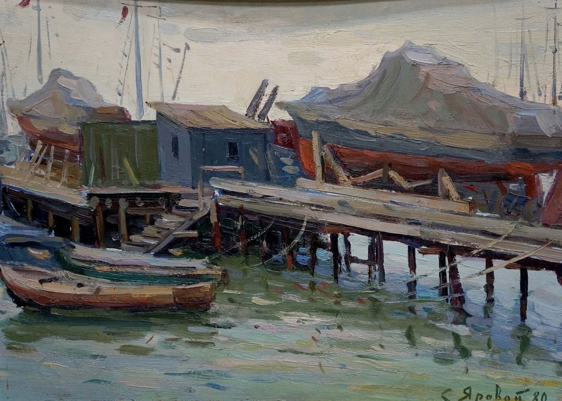 Oil painting Ferry landscape Yarovoy Stepan Kalinovich - 2