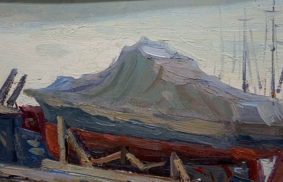 Oil painting Ferry landscape Yarovoy Stepan Kalinovich - 5