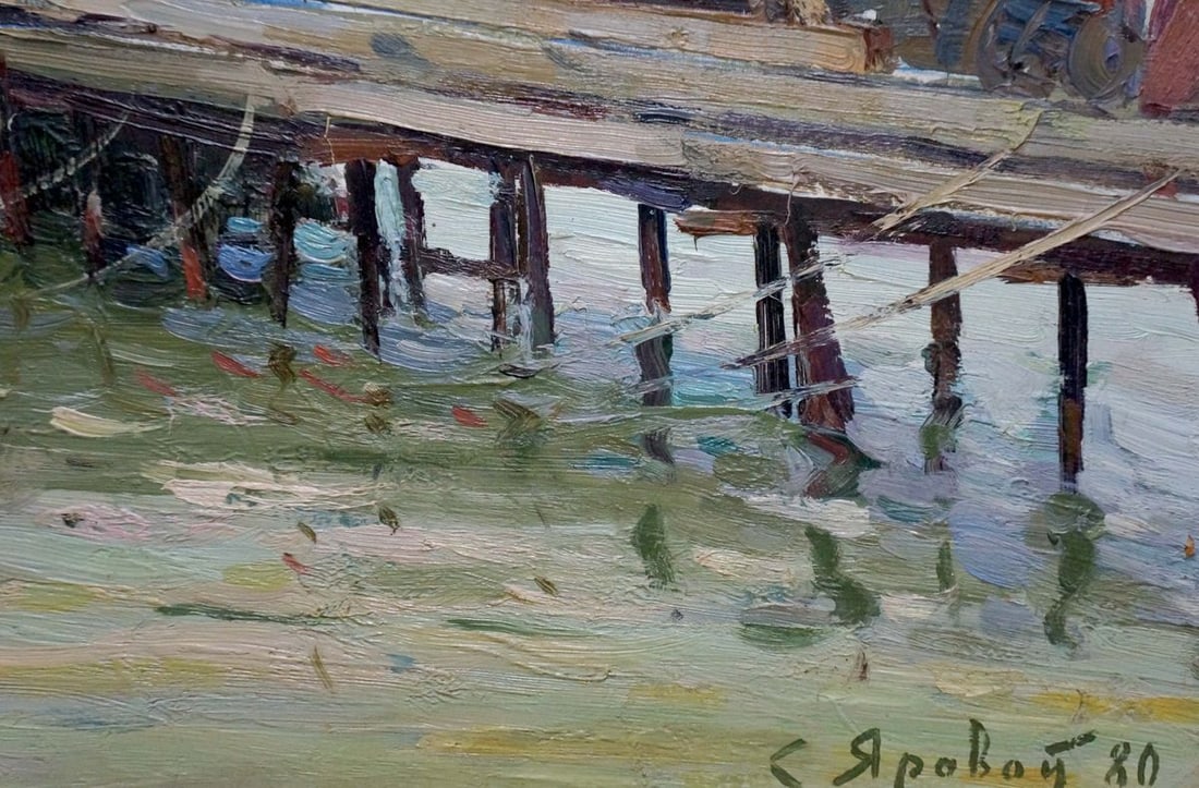 Oil painting Ferry landscape Yarovoy Stepan Kalinovich - 6