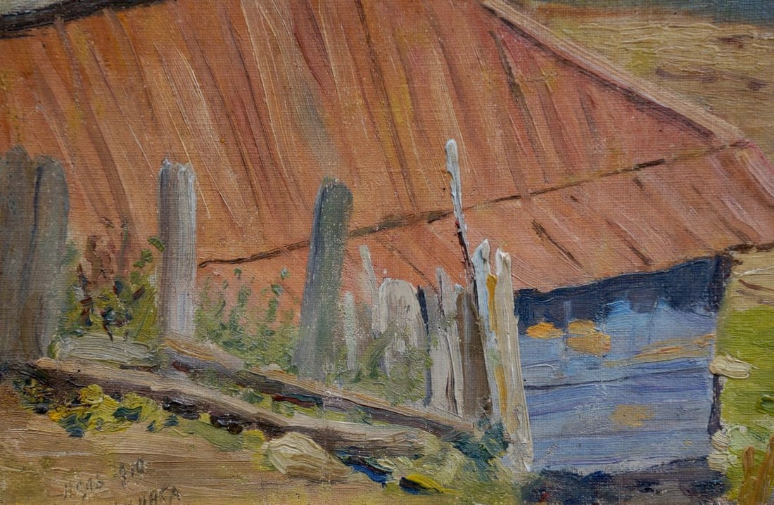 Oil painting House by the shore Mynka Alexander Fedorovich - 2