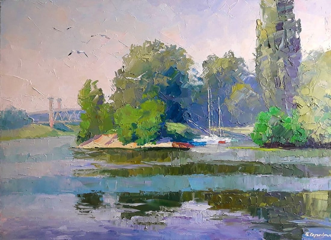Oil painting Yachts on the Dnieper Serdyuk Boris Petrovich: Title: Oil painting Yachts on the Dnieper Serdyuk Boris Petrovich Description: NoSERB 726 *** ABOUT THIS PAINTING *** * TITLE: "Yachts on the Dnieper" * ARTISTS: Serdyuk Boris Petrovich * SIZE: 55x75 
