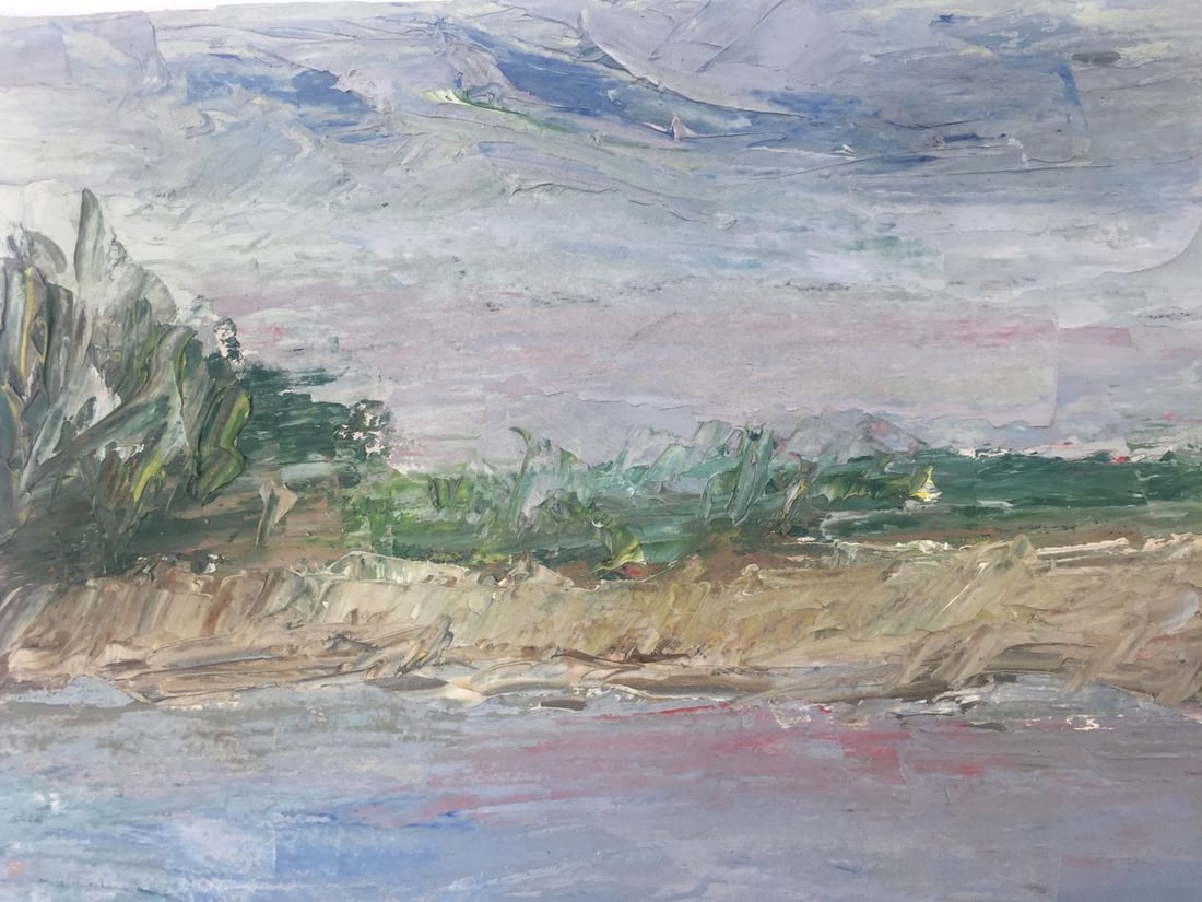 Oil painting River original picture painter - 3