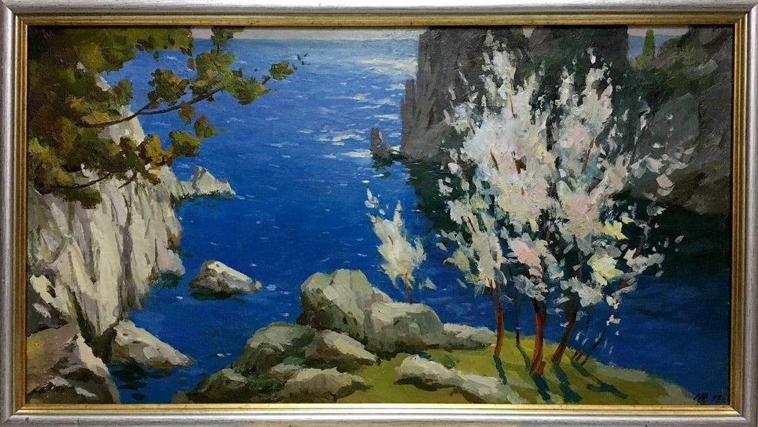 Oil painting River along the cliffs Levichev A. (1 of 14)