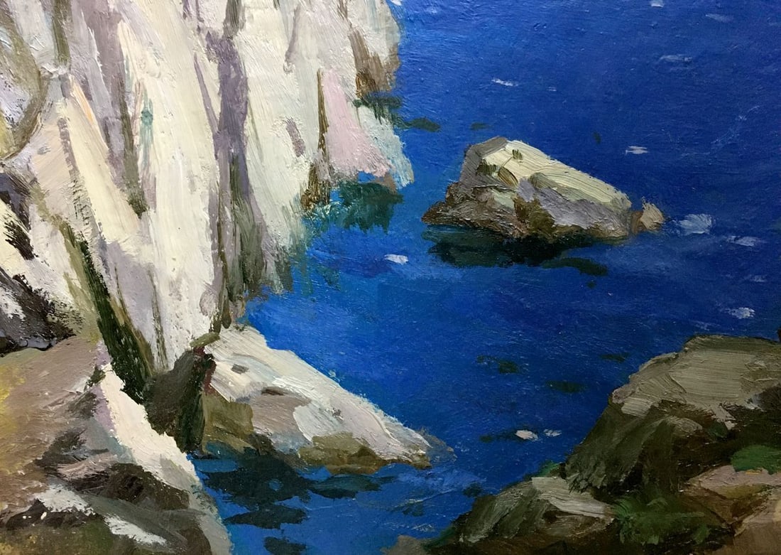 Oil painting River along the cliffs Levichev A. - 2
