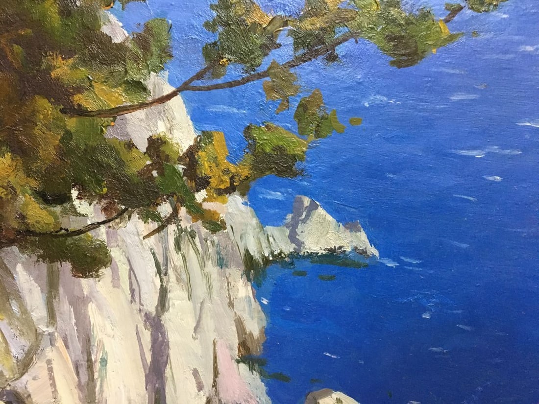 Oil painting River along the cliffs Levichev A. - 3