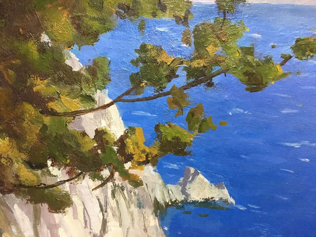 Oil painting River along the cliffs Levichev A. - 4