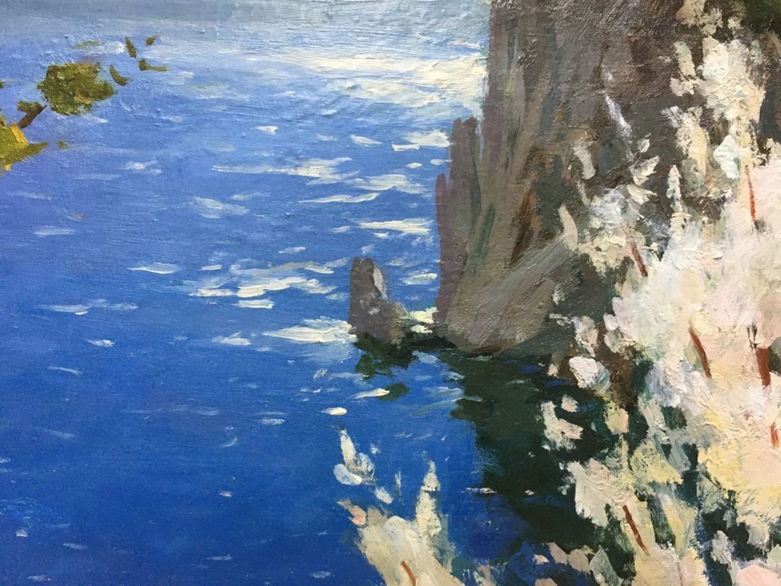 Oil painting River along the cliffs Levichev A. - 5