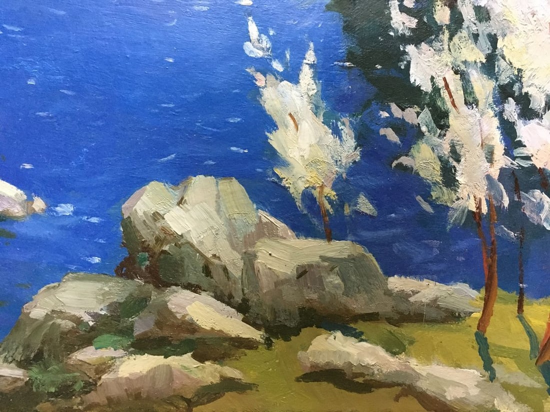 Oil painting River along the cliffs Levichev A. - 6