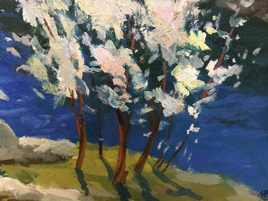 Oil painting River along the cliffs Levichev A. - 8