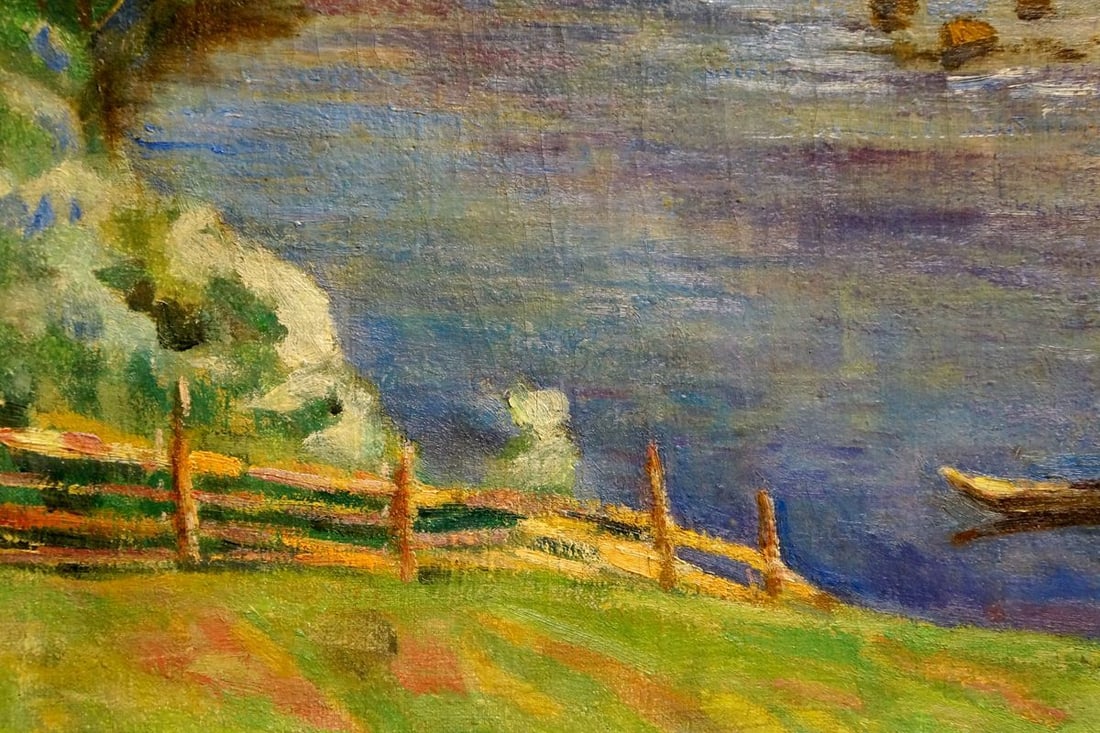 Oil painting River landscape Nevkrytyy D. N. - 2