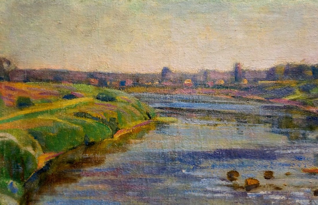 Oil painting River landscape Nevkrytyy D. N. - 3