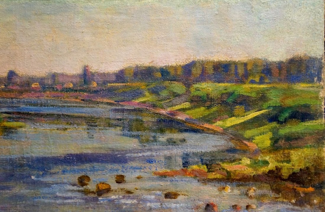 Oil painting River landscape Nevkrytyy D. N. - 4