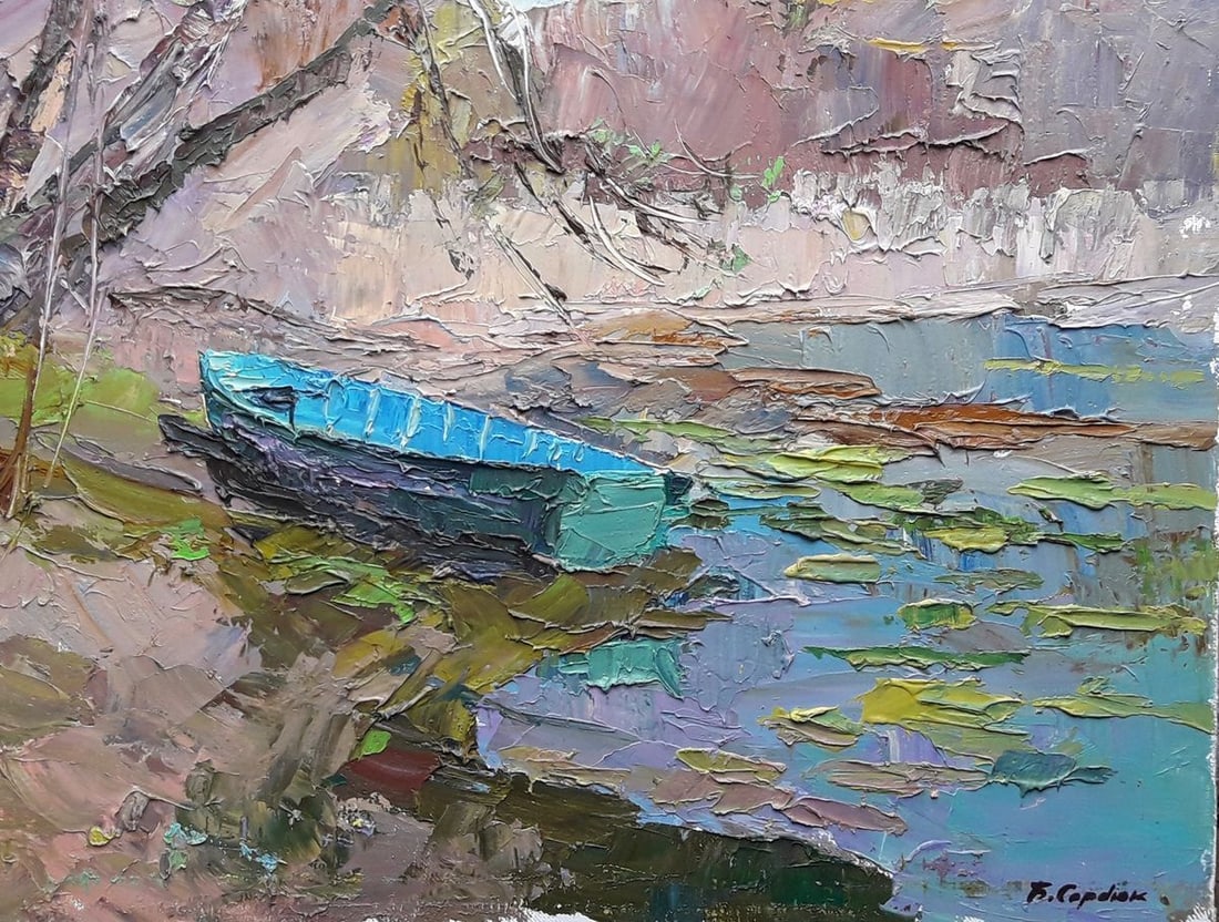 Oil painting Blue boat Serdyuk Boris Petrovich - 3