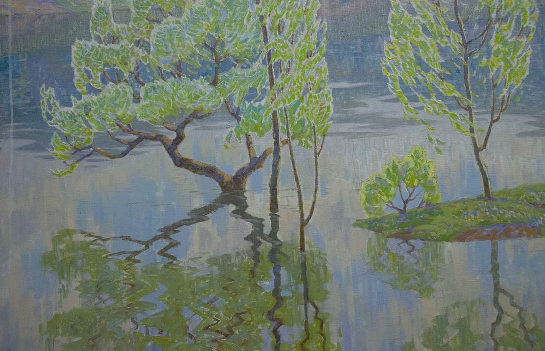 Oil painting River landscape Zlyden Yuri Fedorovich - 5