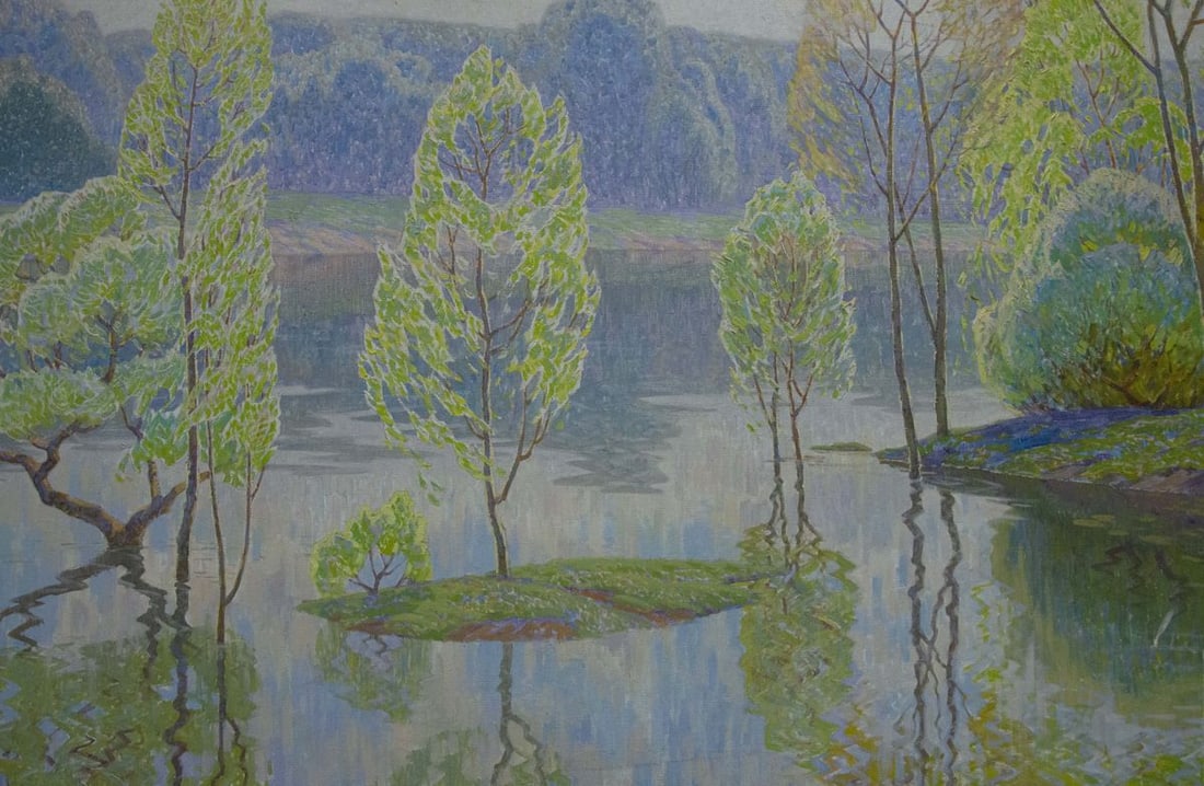 Oil painting River landscape Zlyden Yuri Fedorovich - 8