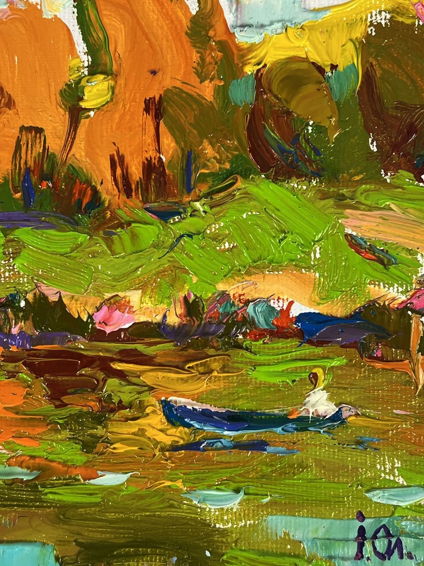 Oil painting Sunny river bank Oleksiy Ivanyuk - 10