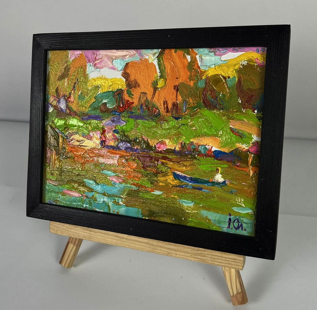Oil painting Sunny river bank Oleksiy Ivanyuk - 2
