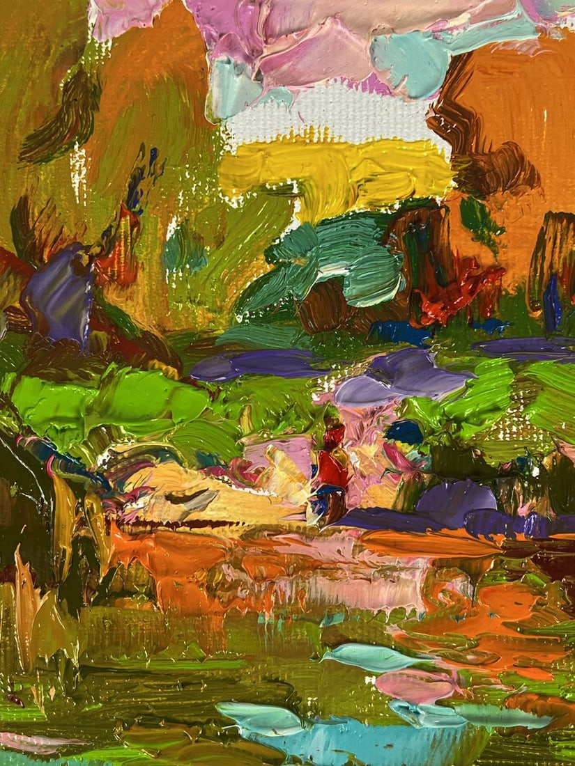 Oil painting Sunny river bank Oleksiy Ivanyuk - 4
