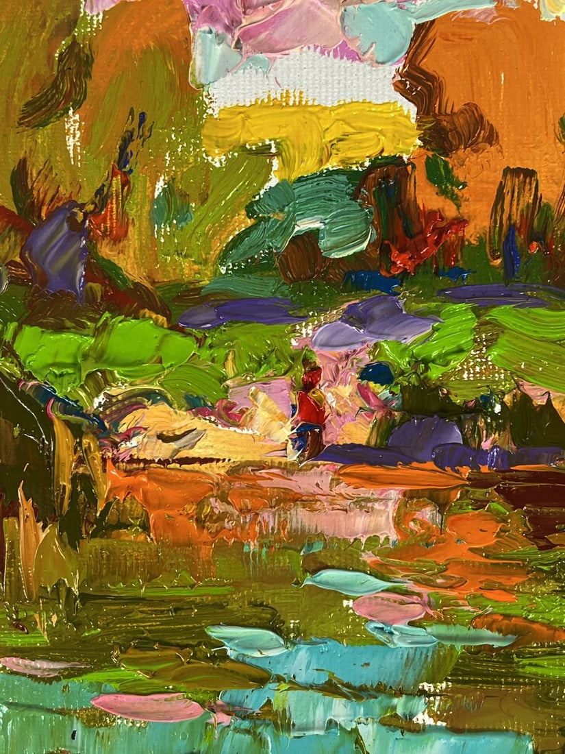 Oil painting Sunny river bank Oleksiy Ivanyuk - 5