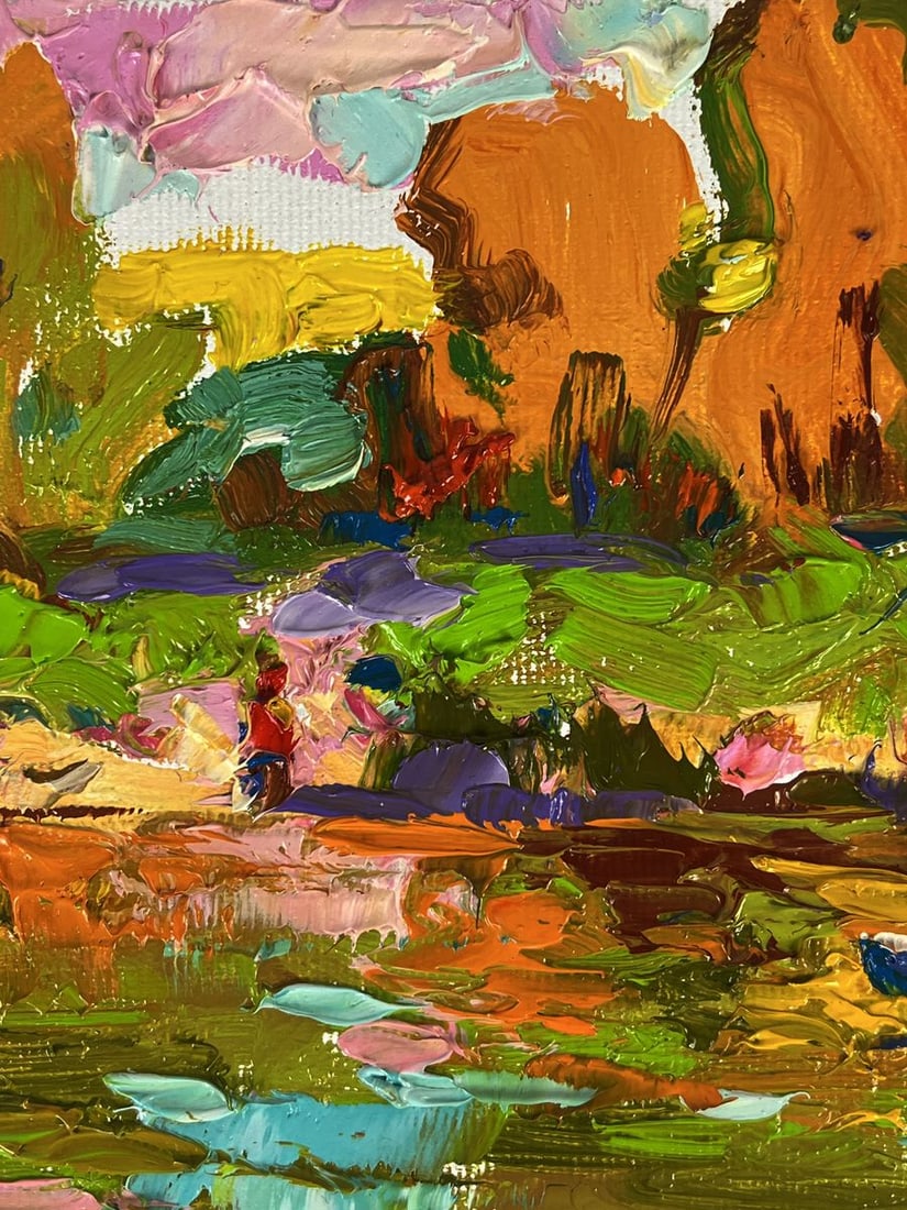 Oil painting Sunny river bank Oleksiy Ivanyuk - 6