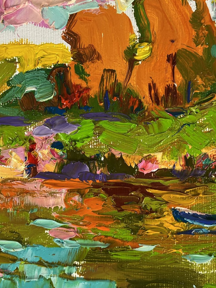 Oil painting Sunny river bank Oleksiy Ivanyuk - 7