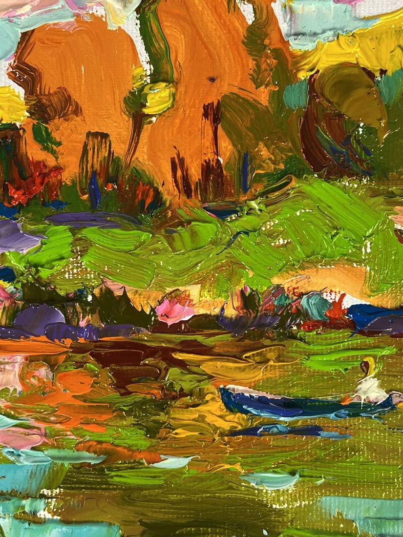 Oil painting Sunny river bank Oleksiy Ivanyuk - 9