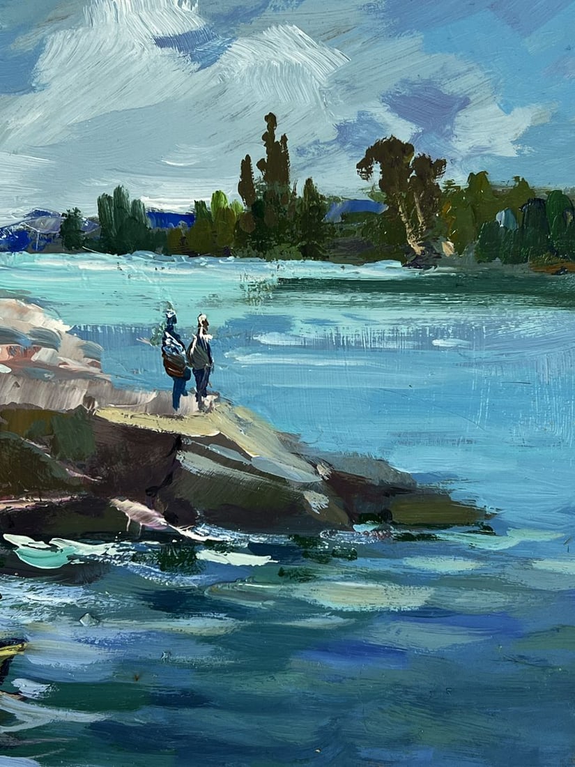Oil painting Fishermen by the river Yuriy Suprunchuk - 10