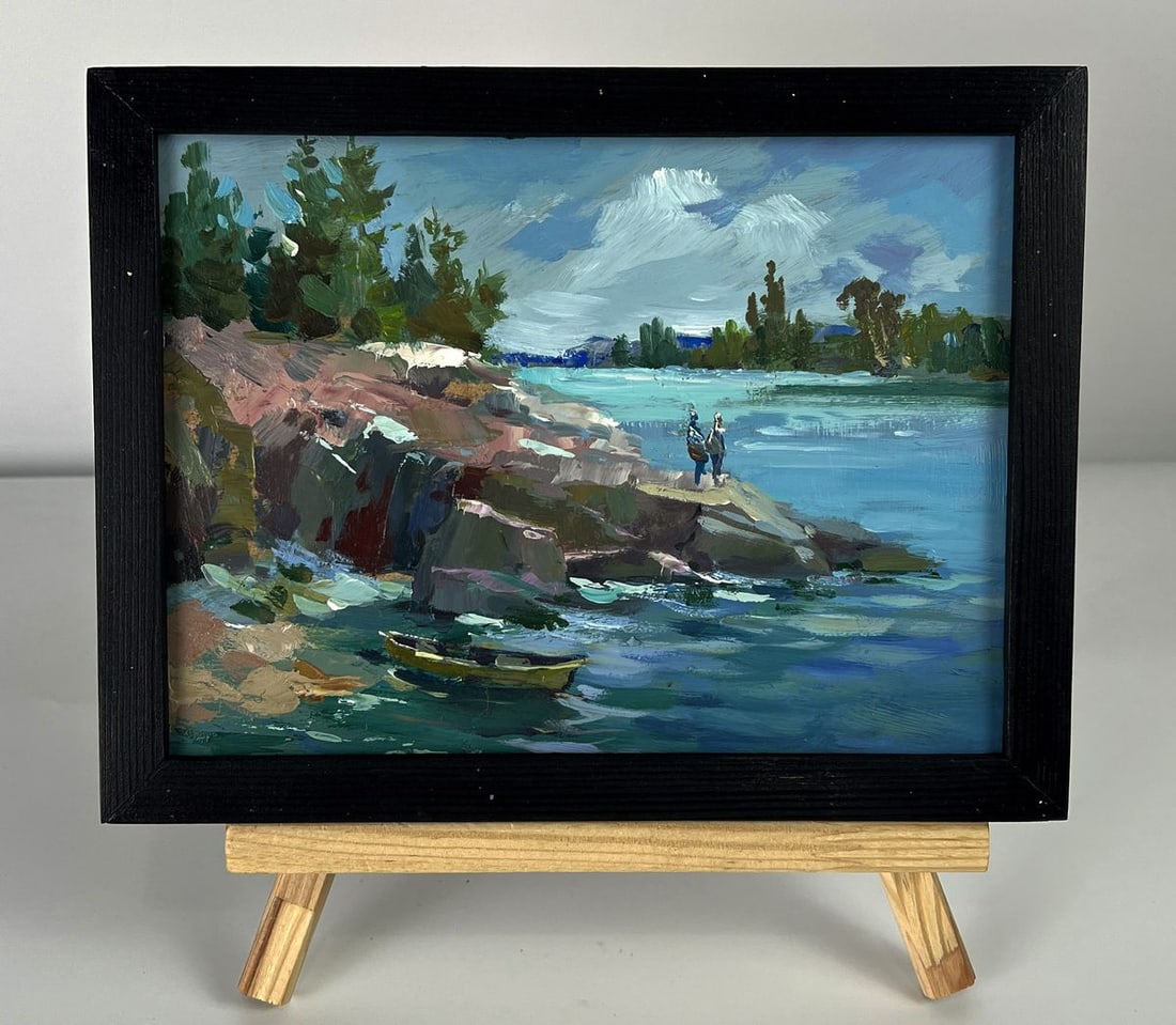 Oil painting Fishermen by the river Yuriy Suprunchuk: Title: Oil painting Fishermen by the river Yuriy Suprunchuk Description: NoAAA6236 *** ABOUT THIS PAINTING *** * TITLE: "Fishermen by the river" * ARTISTS: Yuriy Suprunchuk * SIZE: 15x20 cm/5.90x7.87 