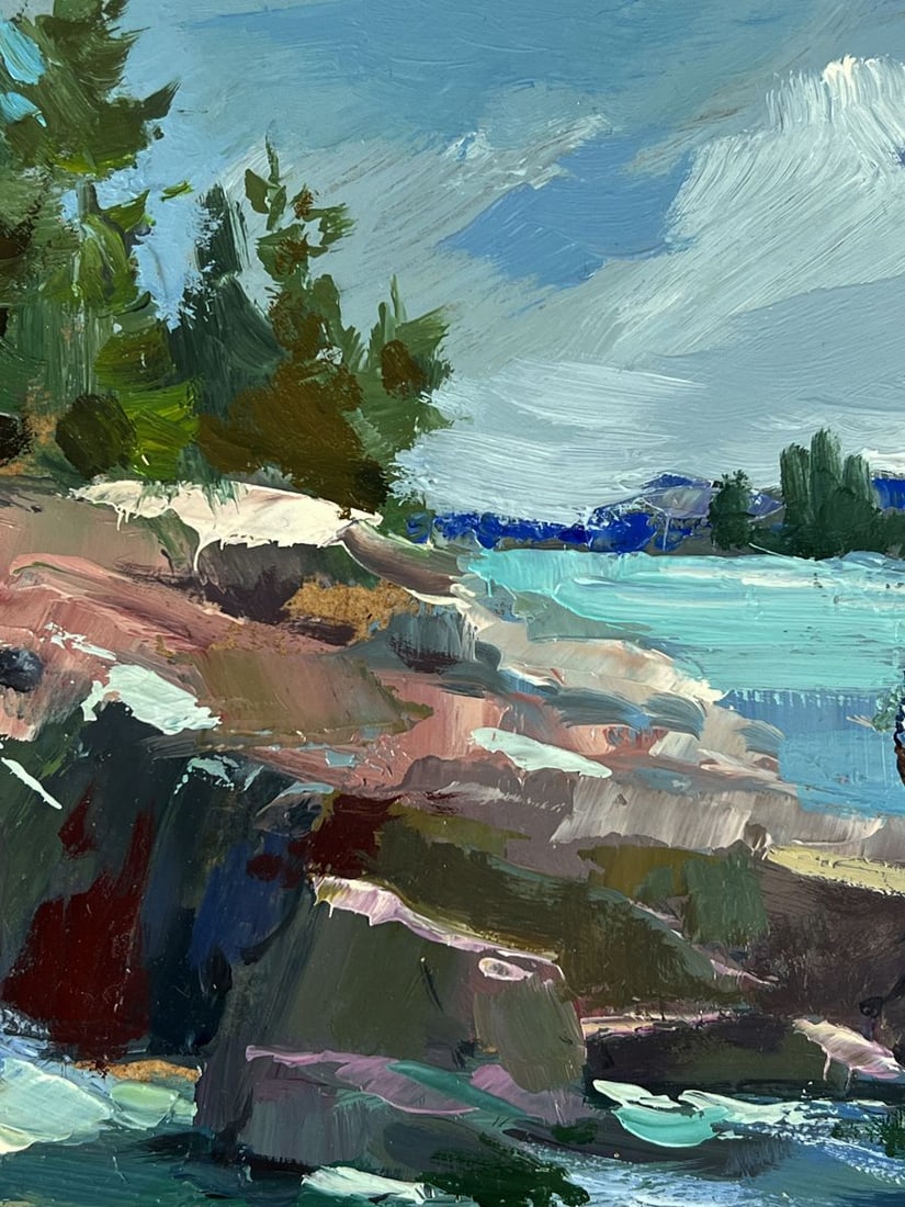 Oil painting Fishermen by the river Yuriy Suprunchuk - 4