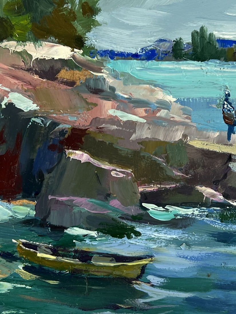 Oil painting Fishermen by the river Yuriy Suprunchuk - 5