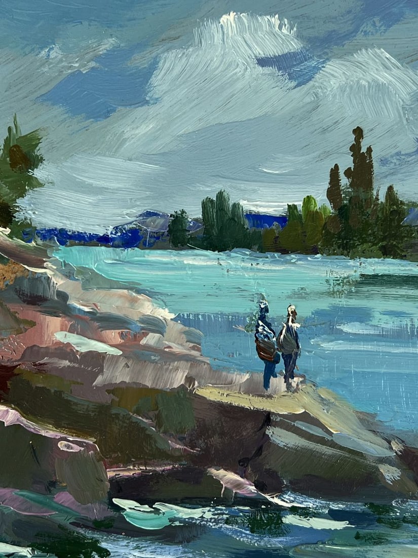 Oil painting Fishermen by the river Yuriy Suprunchuk - 6