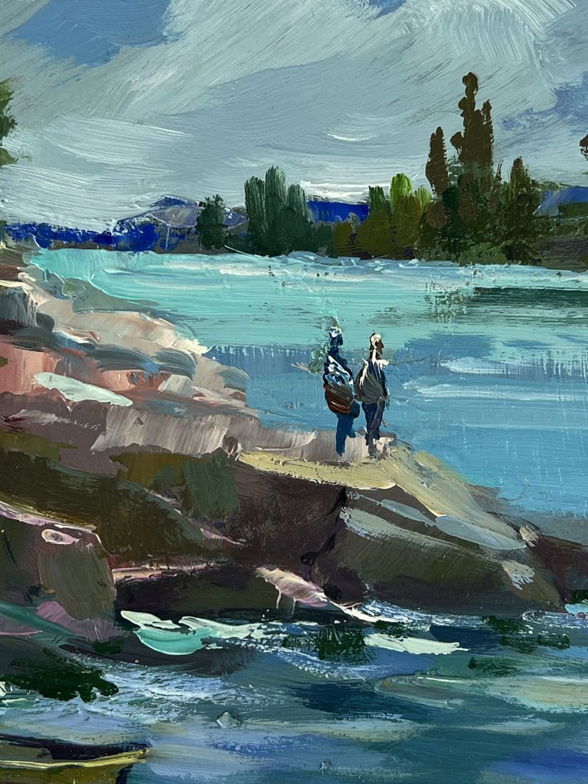 Oil painting Fishermen by the river Yuriy Suprunchuk - 7
