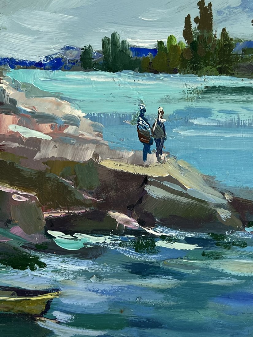 Oil painting Fishermen by the river Yuriy Suprunchuk - 8
