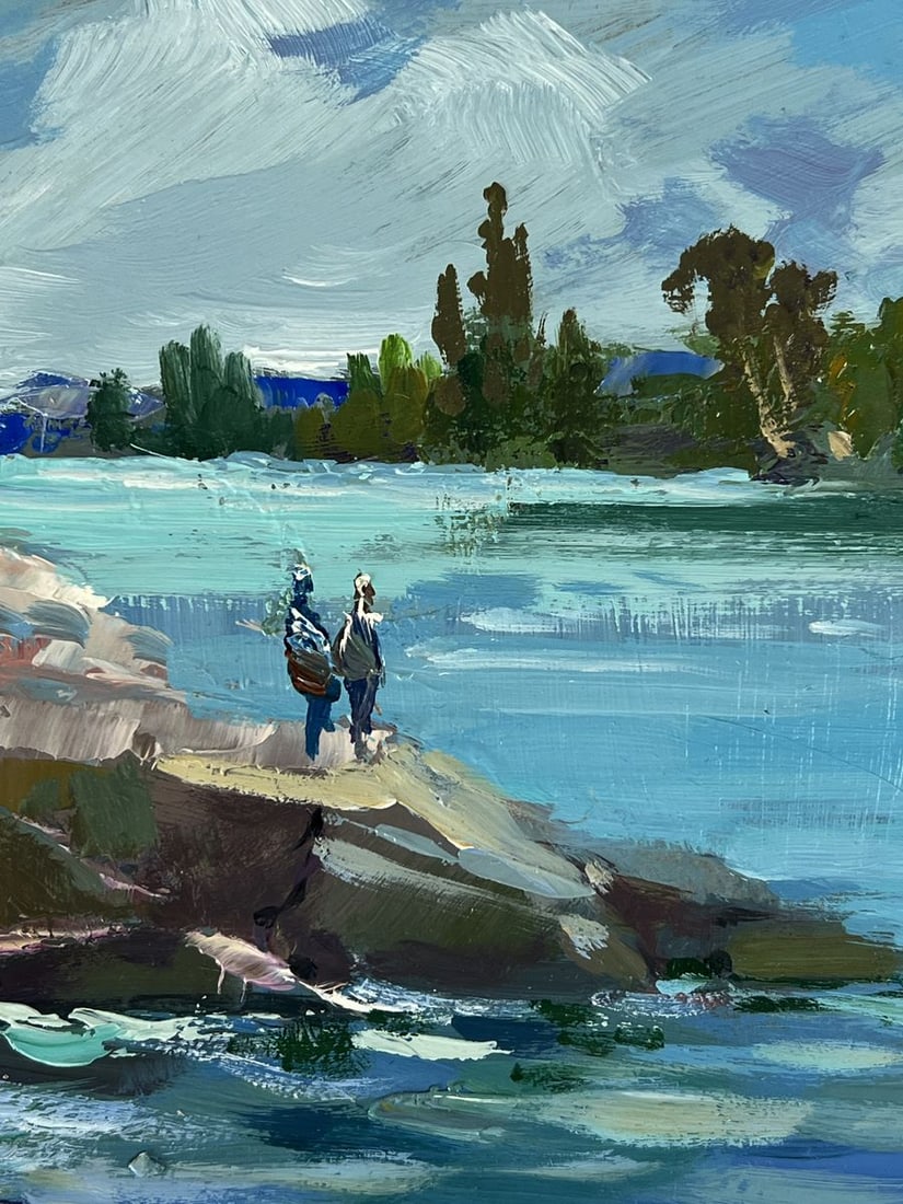 Oil painting Fishermen by the river Yuriy Suprunchuk - 9