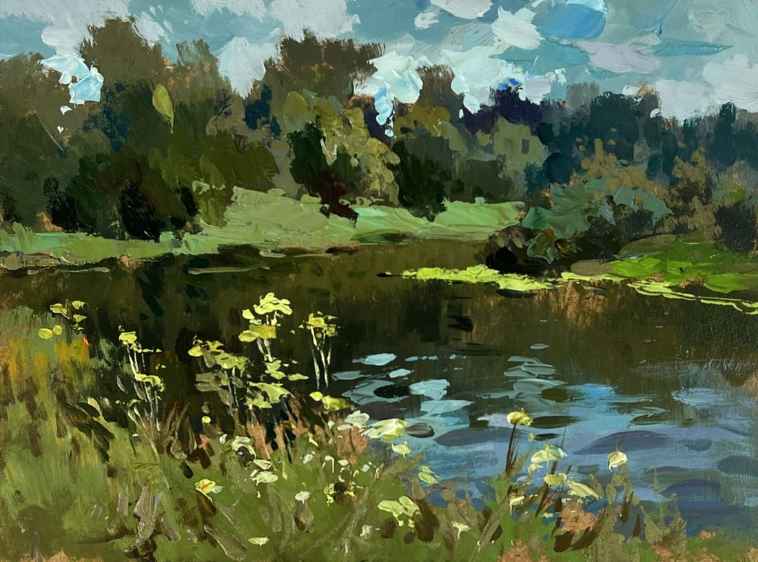 Oil painting A walk along the river Yuriy Suprunchuk - 3