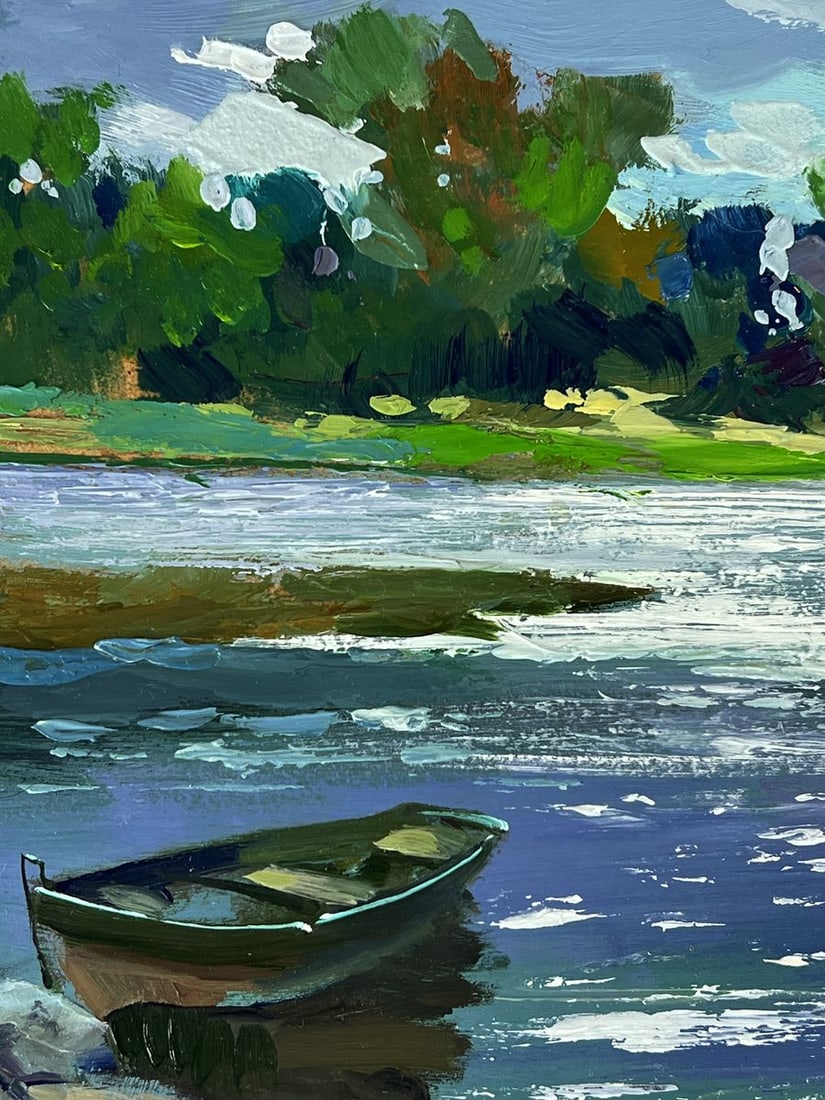 Oil painting Boat on the River Yuriy Suprunchuk - 4