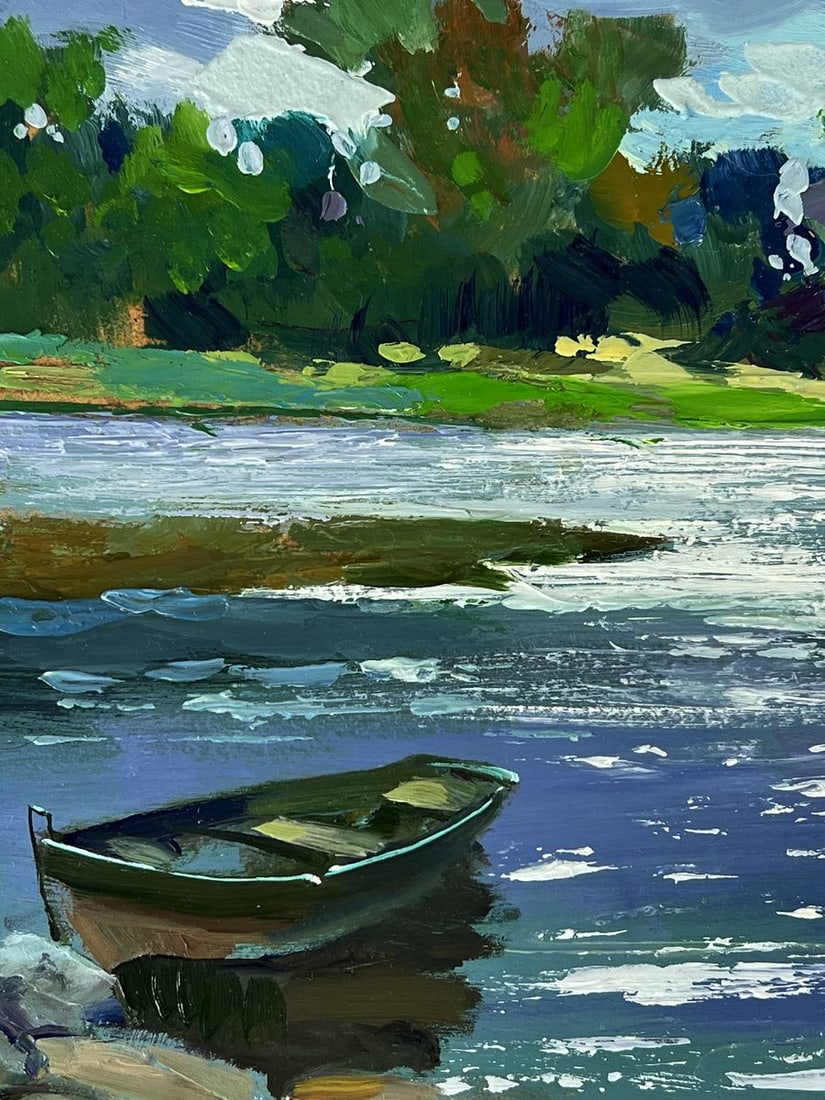 Oil painting Boat on the River Yuriy Suprunchuk - 5
