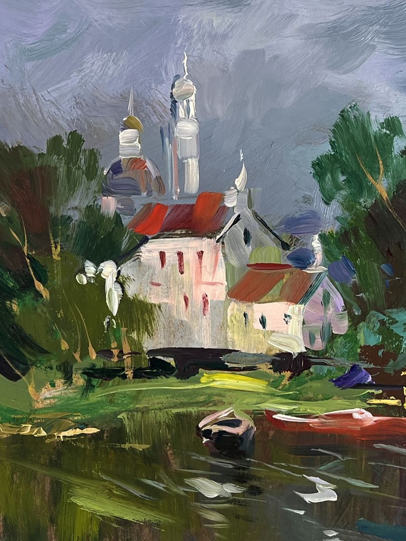 Oil painting Monastery near the river Yuriy Suprunchuk - 4
