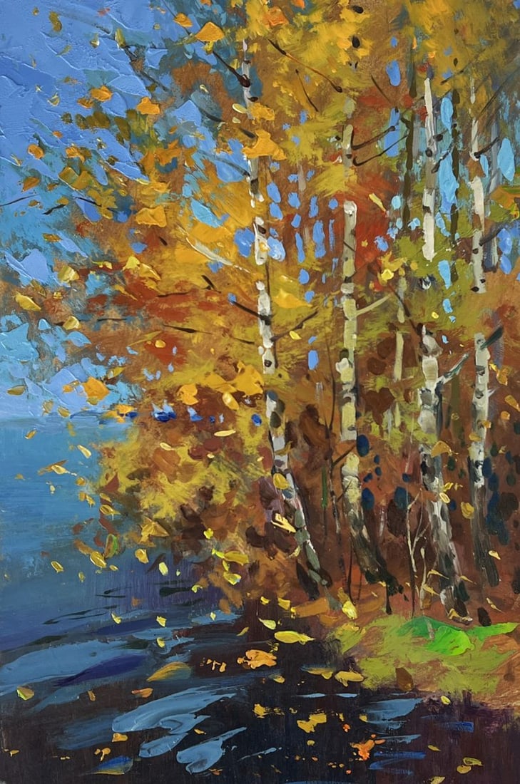 Oil painting River near the forest Yuriy Suprunchuk - 3