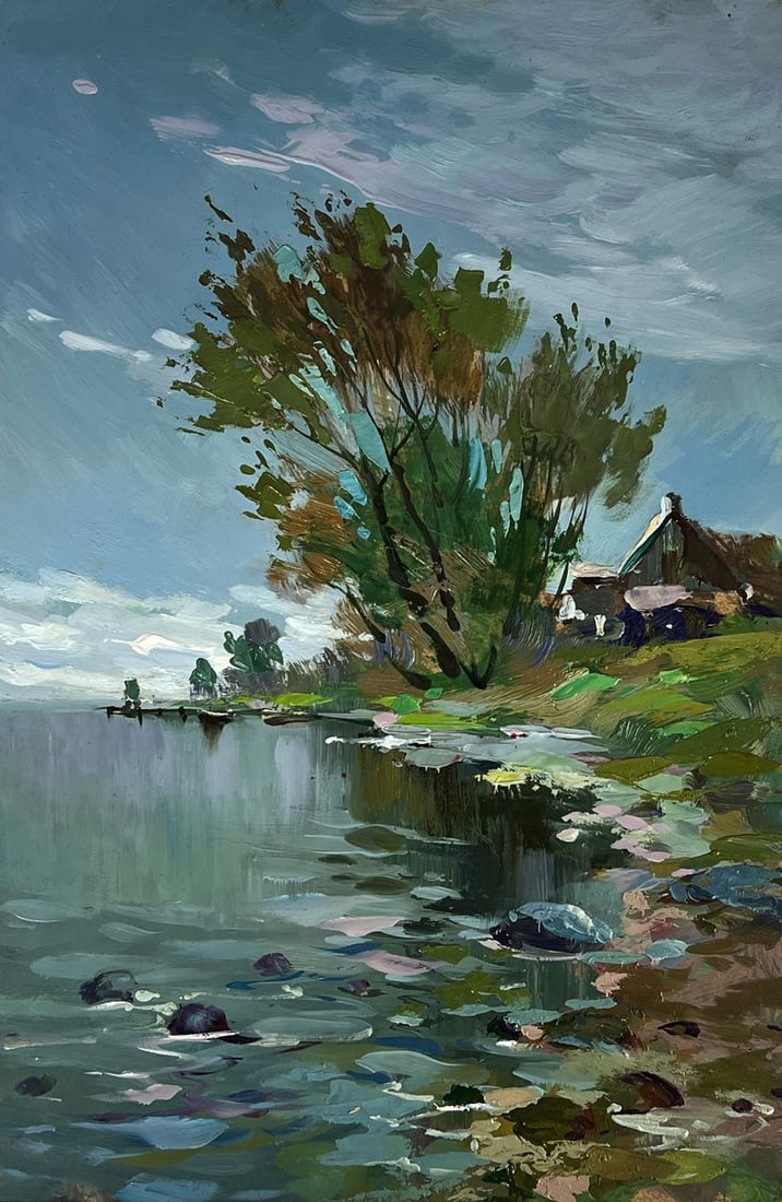 Oil painting Morning freshness by the river Yuriy Suprunchuk - 3