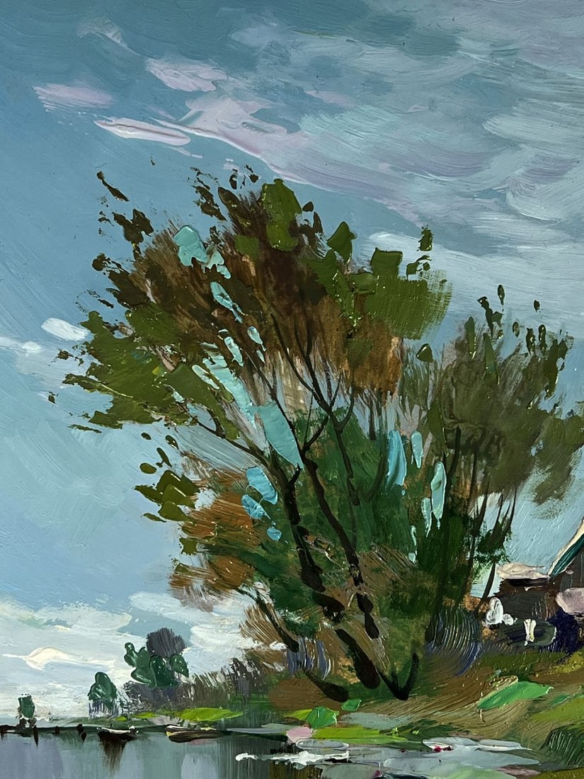Oil painting Morning freshness by the river Yuriy Suprunchuk - 4