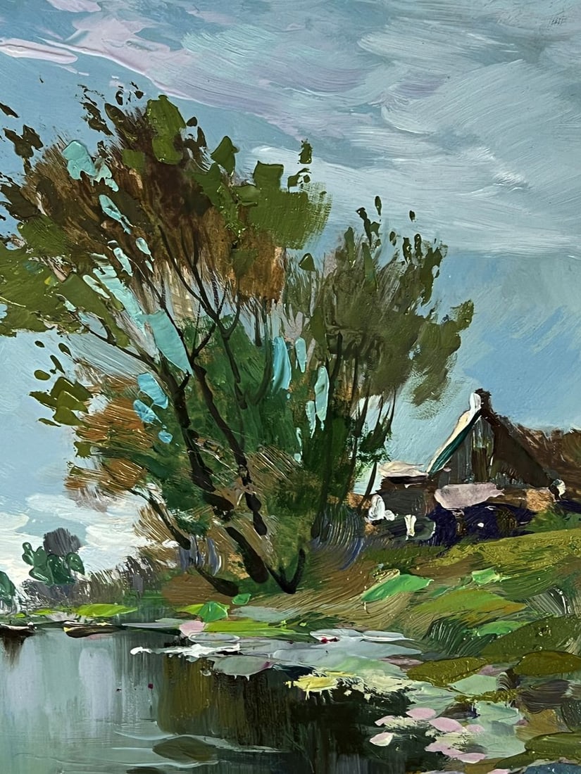 Oil painting Morning freshness by the river Yuriy Suprunchuk - 8