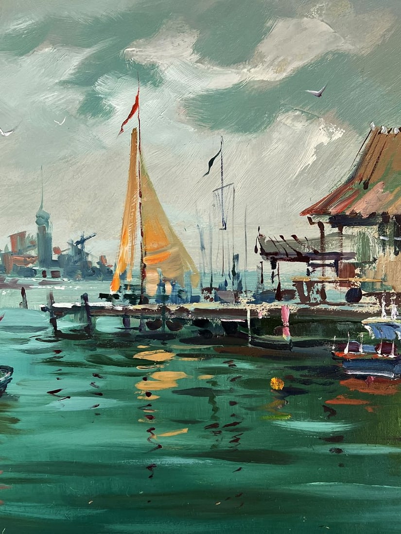 Oil painting Whispers of the Evening Harbor Yuriy Suprunchuk - 7