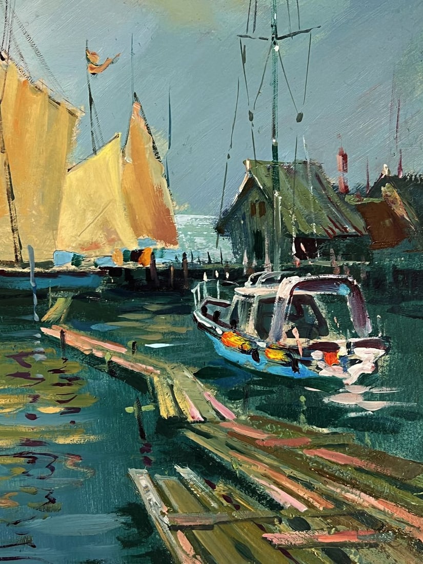 Oil painting A quiet evening boat port Yuriy Suprunchuk - 10