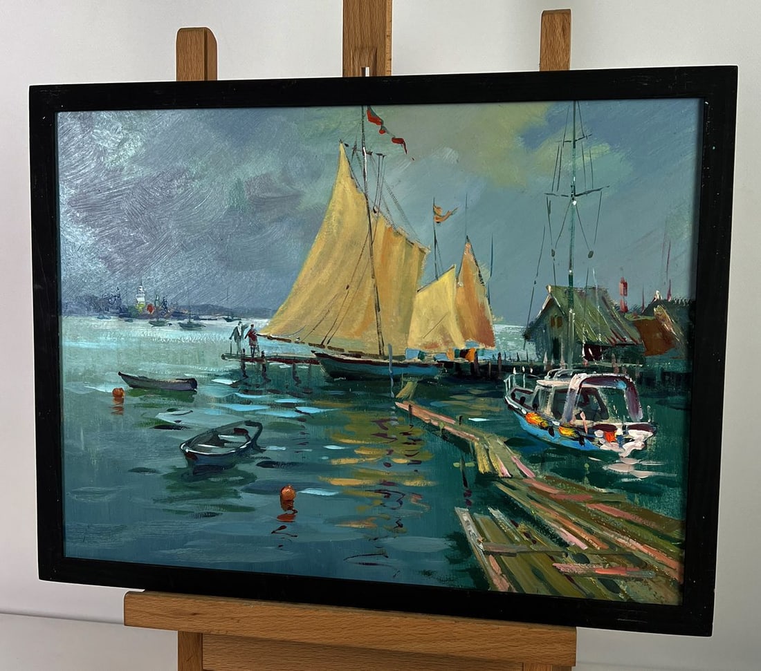 Oil painting A quiet evening boat port Yuriy Suprunchuk - 2