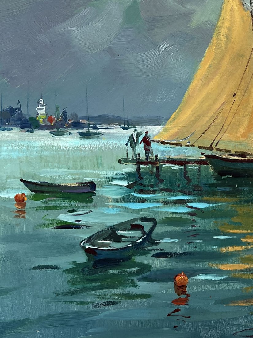 Oil painting A quiet evening boat port Yuriy Suprunchuk - 5
