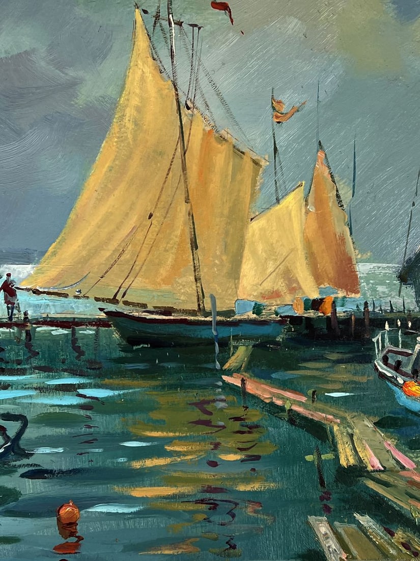 Oil painting A quiet evening boat port Yuriy Suprunchuk - 7
