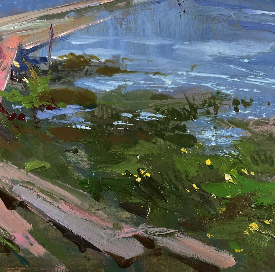 Oil painting People looking at the flow of river Yuriy Suprunchuk - 8