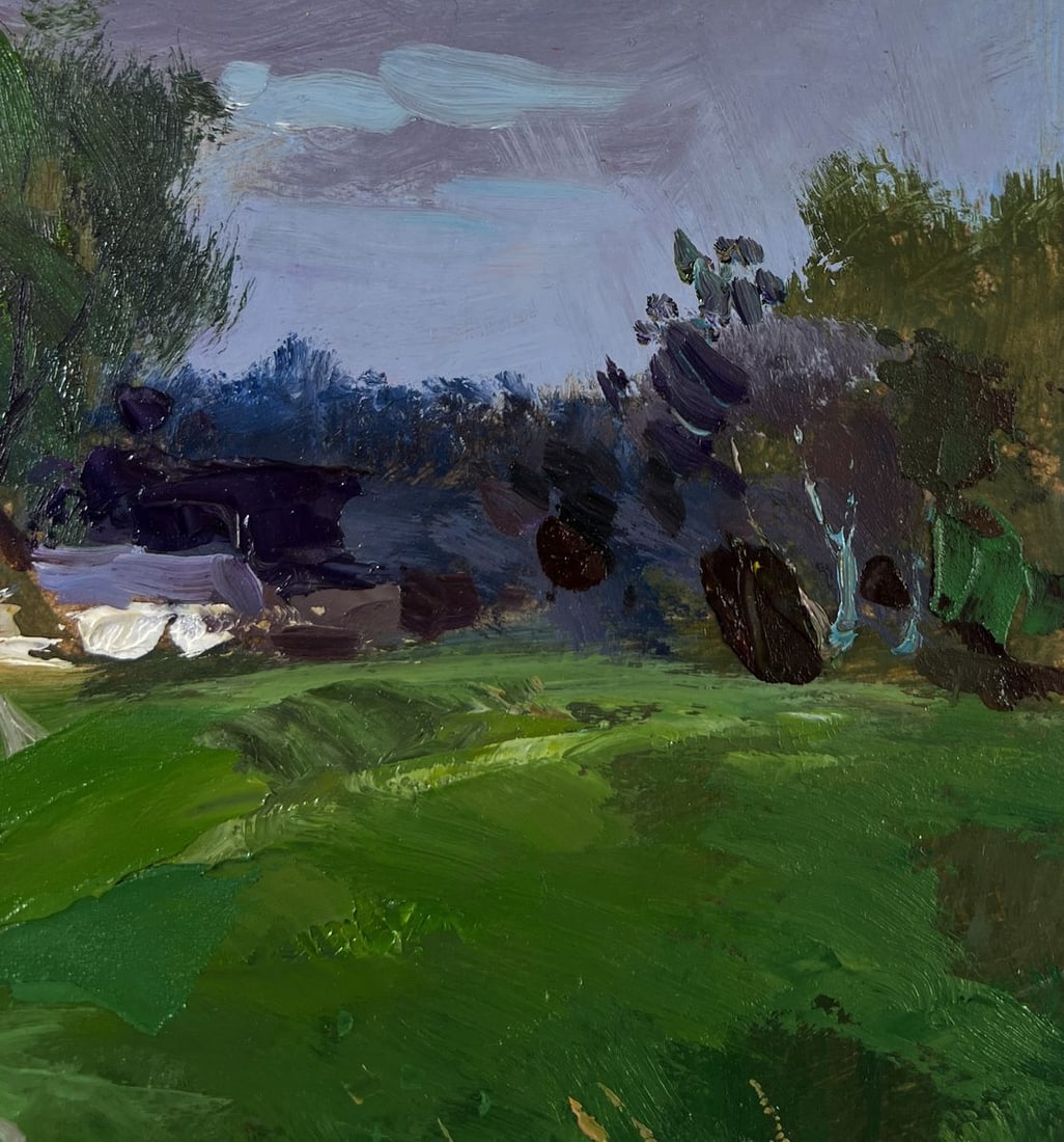Oil painting Village nestled on a quiet shore Yuriy Suprunchuk - 4